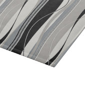 Planche À Découper Gris et blanc onduleux de noir de rayures (Coin)