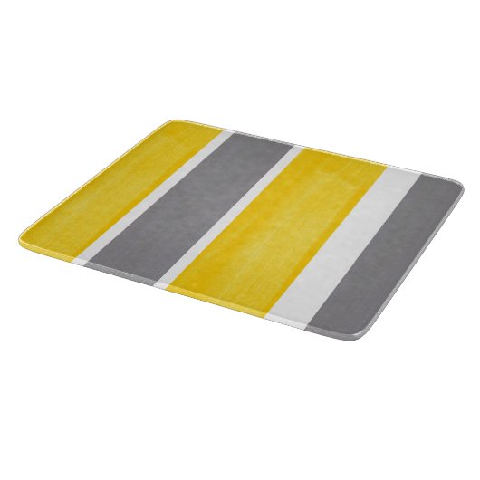 Planche À Découper Gris Jaune Gris Blanc Gris Moderne 2 (Coin)
