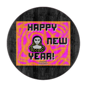 Planche À Découper Gris Nouvel An Wish Round Cutting Board 30,4 cm