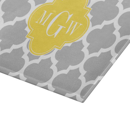 Planche À Découper Gris Whats Marocain #5 Ananas 3 Monogramme initial (Coin)