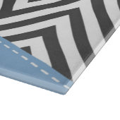 Planche À Découper Gris Zigzag, Gris Chevron, Motif Zigzag, Bleu (Coin)