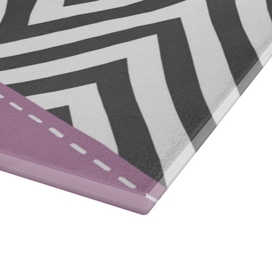 Planche À Découper Gris Zigzag, Gris Chevron, Motif Zigzag, Violet (Coin)