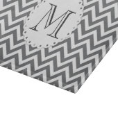 Planche à découper grise de monogramme de Chevron (Coin)