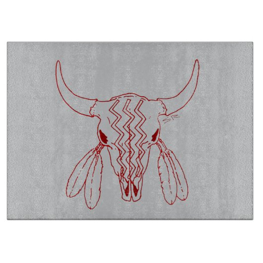 Planche à découper grise Red Ghost Dance Buffalo (Devant)