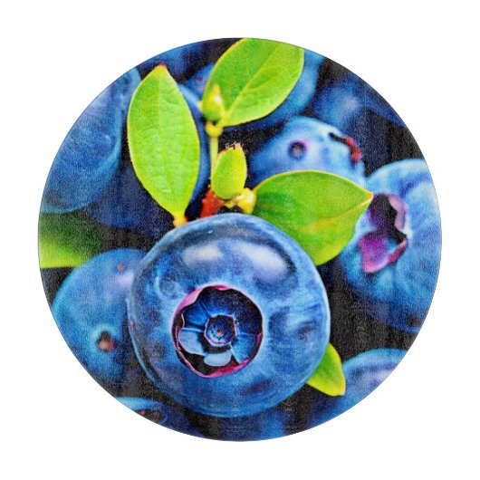 Planche À Découper Gros plan sur les bleuets frais (Devant)