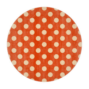Planche À Découper Gros points rétro - mandarine et orange pâle