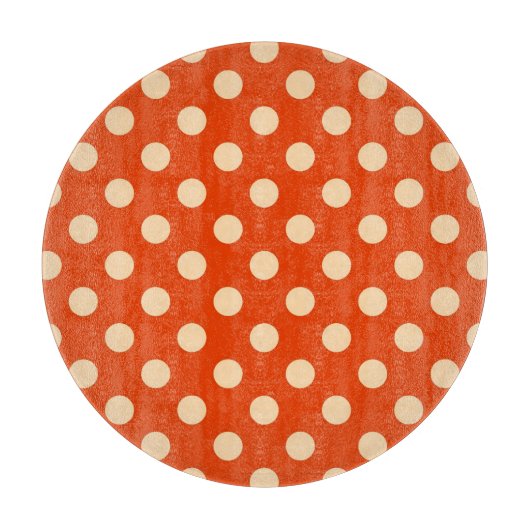 Planche À Découper Gros points rétro - mandarine et orange pâle (Devant)