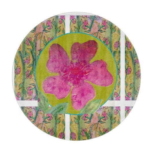 Planche À Découper Grosse Fleur rose (Devant)
