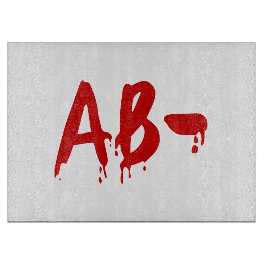 Planche À Découper Groupe sanguin AB - Hôpital d'horreur négatif (Devant)