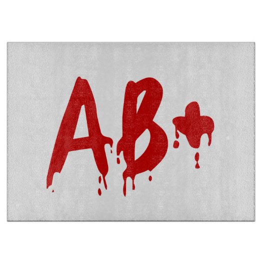 Planche À Découper Groupe sanguin AB+ Positif #Hôpital d'horreur (Devant)