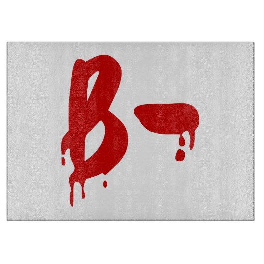 Planche À Découper Groupe sanguin B- Hôpital d'horreur négatif (Devant)