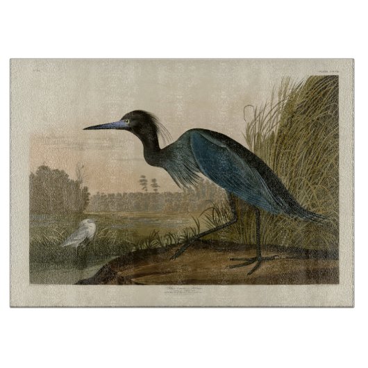 Planche À Découper Grue bleue Héron Impression Audubon Art côtier (Devant)