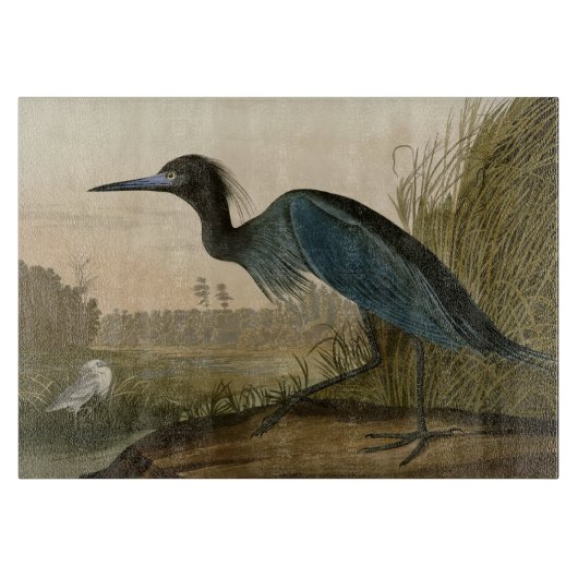 Planche À Découper Grue bleue Héron Impression Audubon Art côtier (Devant)