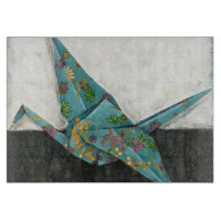 Grue d'origami avec des conceptions florales