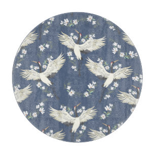 Planche À Découper Grue vintage : Motif d'oiseaux volant