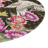 Planche À Découper Grues Asters : Peint Style Japonais sans Seamless (Coin)