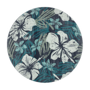 Planche À Découper Grunge Hibiscus, Papier peint Floral Tropical.