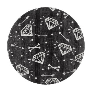 Planche À Découper Grunge rock : diamants, os motif.