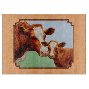 Planche À Découper Guernsey Calf et Mère Cow Peach
