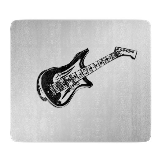 Planche À Découper Guitare électrique en argent (Devant)
