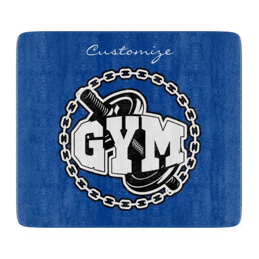 Planche À Découper Gym Barbell Logo Thunder_Cove (Devant)