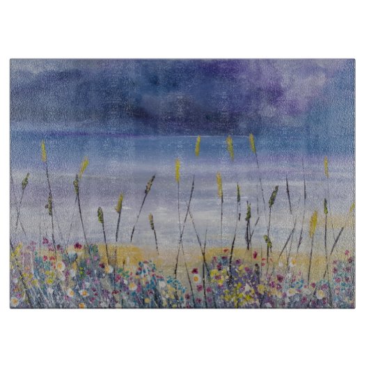 Planche À Découper Hachoir de paysage marin vide de plage (Devant)