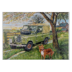 Planche À Découper Hachoir de verre avec l'image de Land Rover