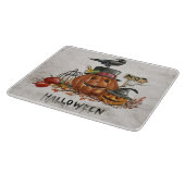 Planche À Découper Halloween Aquarelle Citrouille scène "Boo" (Coin)