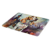 Planche À Découper Halloween Basset Hound Avec Crainte Citrouille (Coin)