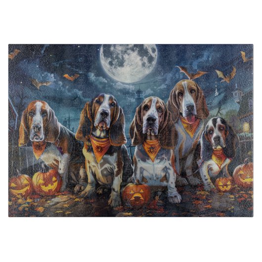 Planche À Découper Halloween Basset Hound Éffrayant (Devant)