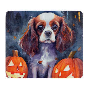 Planche À Découper Halloween Cavalier King Charles Citrouille espagno