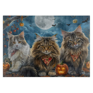 Planche À Découper Halloween chats de Sibérie Éffrayant
