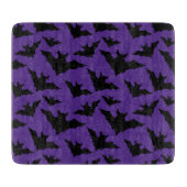 Planche À Découper Halloween chauves-souris violet cool éffrayant mot (Devant)