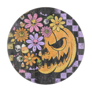 Planche À Découper Halloween Citrouille Floral Automne