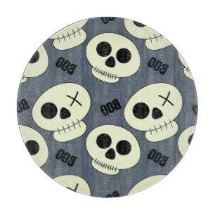 Planche À Découper Halloween Crâne, Boo Design Enfant.
