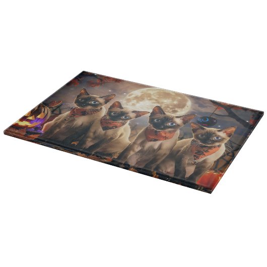 Planche À Découper Halloween Éffrayant de chats de Siamese (Coin)