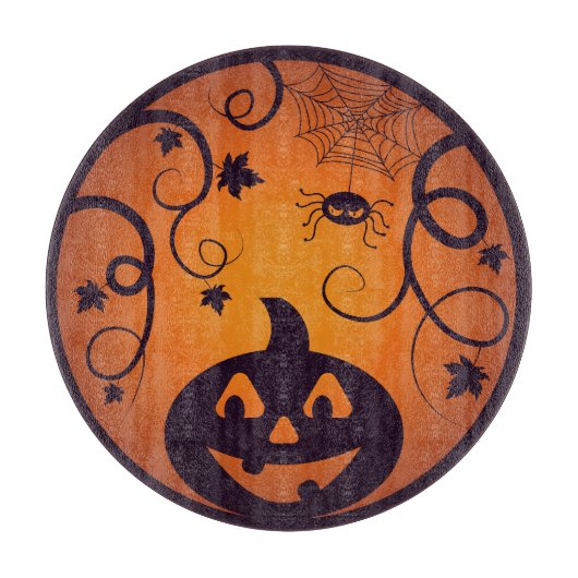 Planche À Découper Halloween Jack-o'-lantern citrouille visage et ara (Devant)