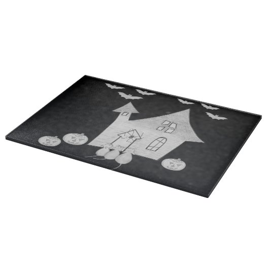 Planche À Découper Halloween la nuit avec Haunted House, chauves-sour (Coin)