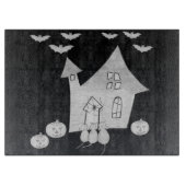 Planche À Découper Halloween la nuit avec Haunted House, chauves-sour (Devant)