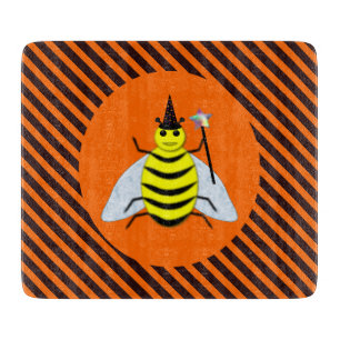 Planche À Découper Halloween Magic Bee Witch Orange et Black Stripes