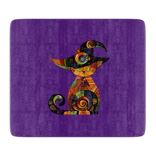 Planche À Découper Halloween/mystique/chat/chute (Devant)
