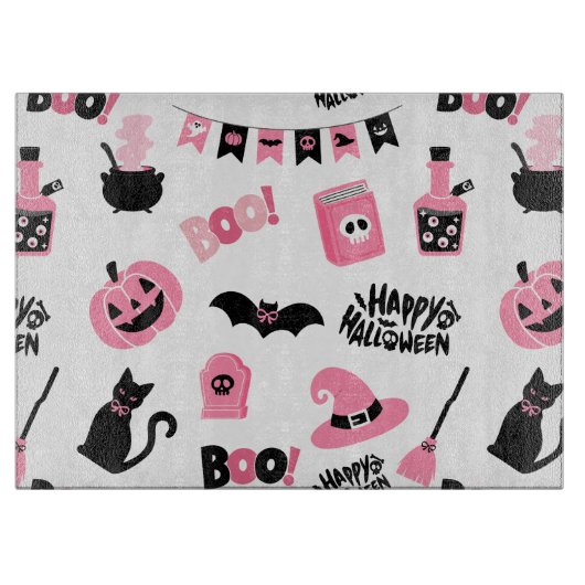 Planche À Découper Halloween rose et noir (Devant)