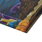 Planche À Découper Halloween sorcière chat violet magie (Coin)