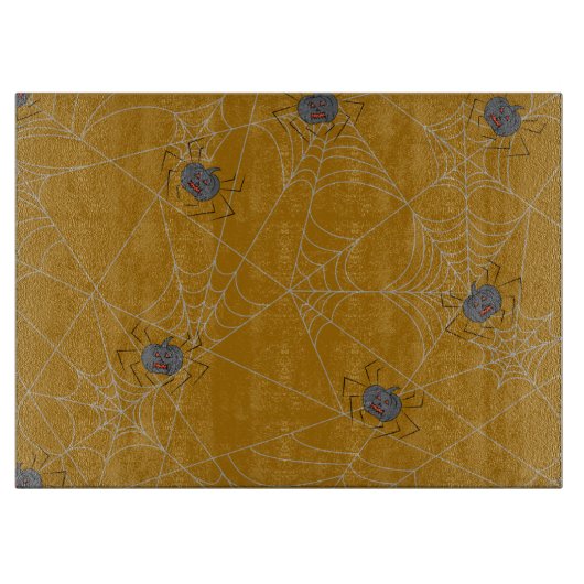 Planche À Découper Halloween spiders web and pumpkins  (Devant)