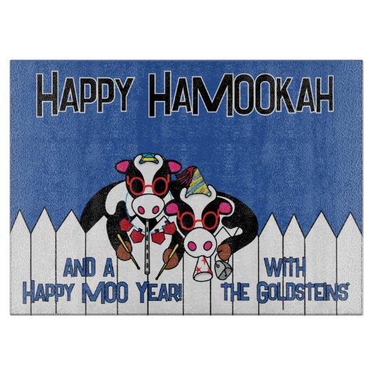 Planche À Découper Hanukkah Happy HaMOOkah (Devant)
