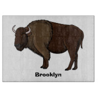 Happy American bison buffalo illustration