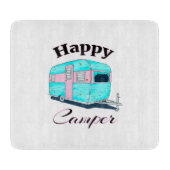 Planche À Découper Happy Camper Trailer Camping (Devant)