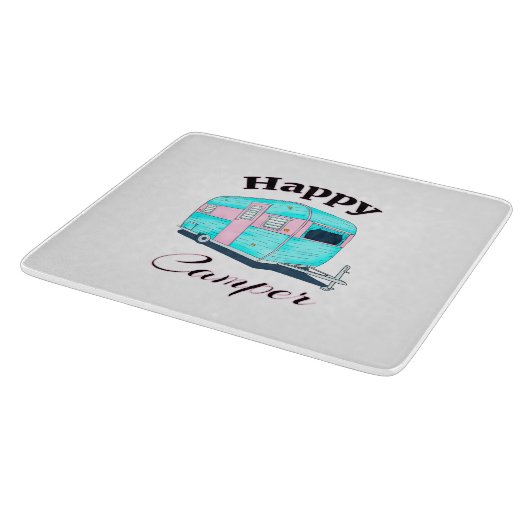 Planche À Découper Happy Camper Trailer Camping (Coin)
