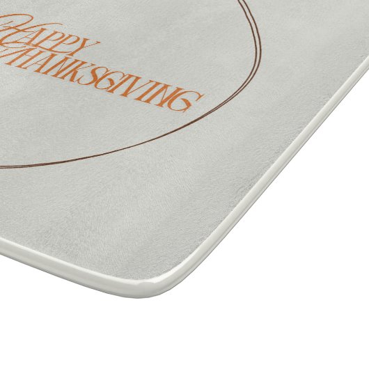 Planche À Découper Happy Thanksgiving text leaf circle (Coin)