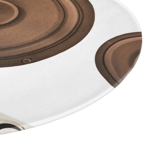 Planche À Découper Haut-parleurs rétro : brun, blanc isolé. (Coin)